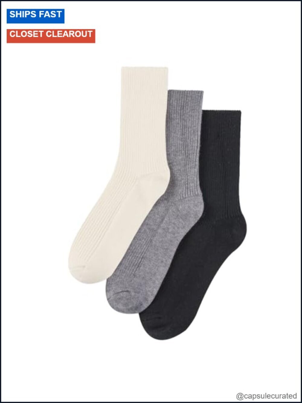 3 Pairs Super Soft Warm Cozy Winter Gift Crew Socks Cashmere Wool Blend